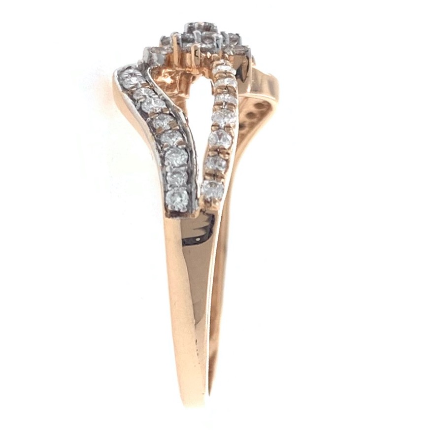 18kt / 750 rose gold floral diamond ladies ring 9lr53 - Image 4