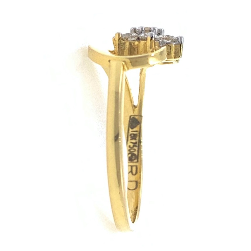 18kt / 750 yellow gold flower diamond ladies ring 9lr29 - Image 4