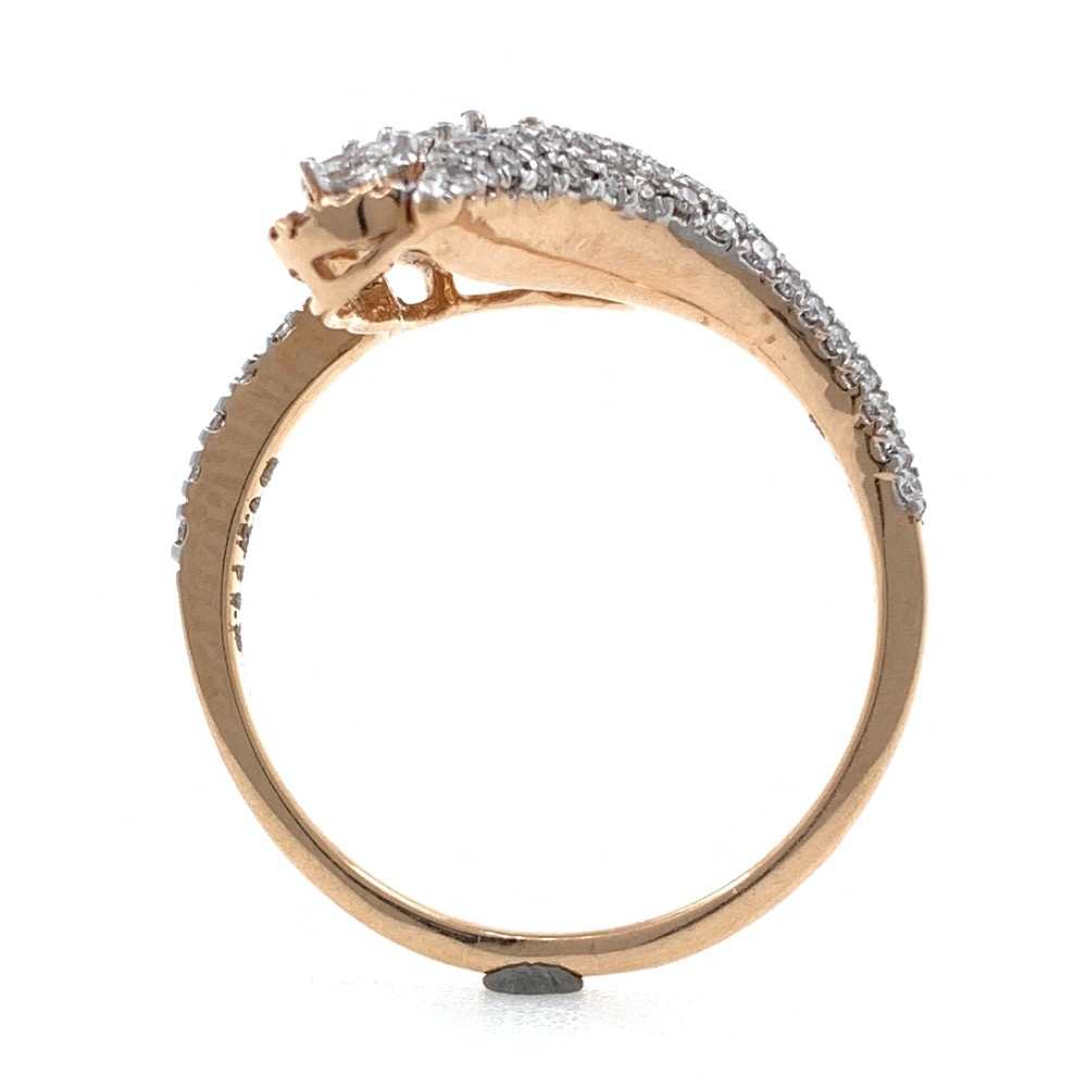 18kt / 750 rose gold fancy micro set diamond ladies ring 9lr17 - Image 5