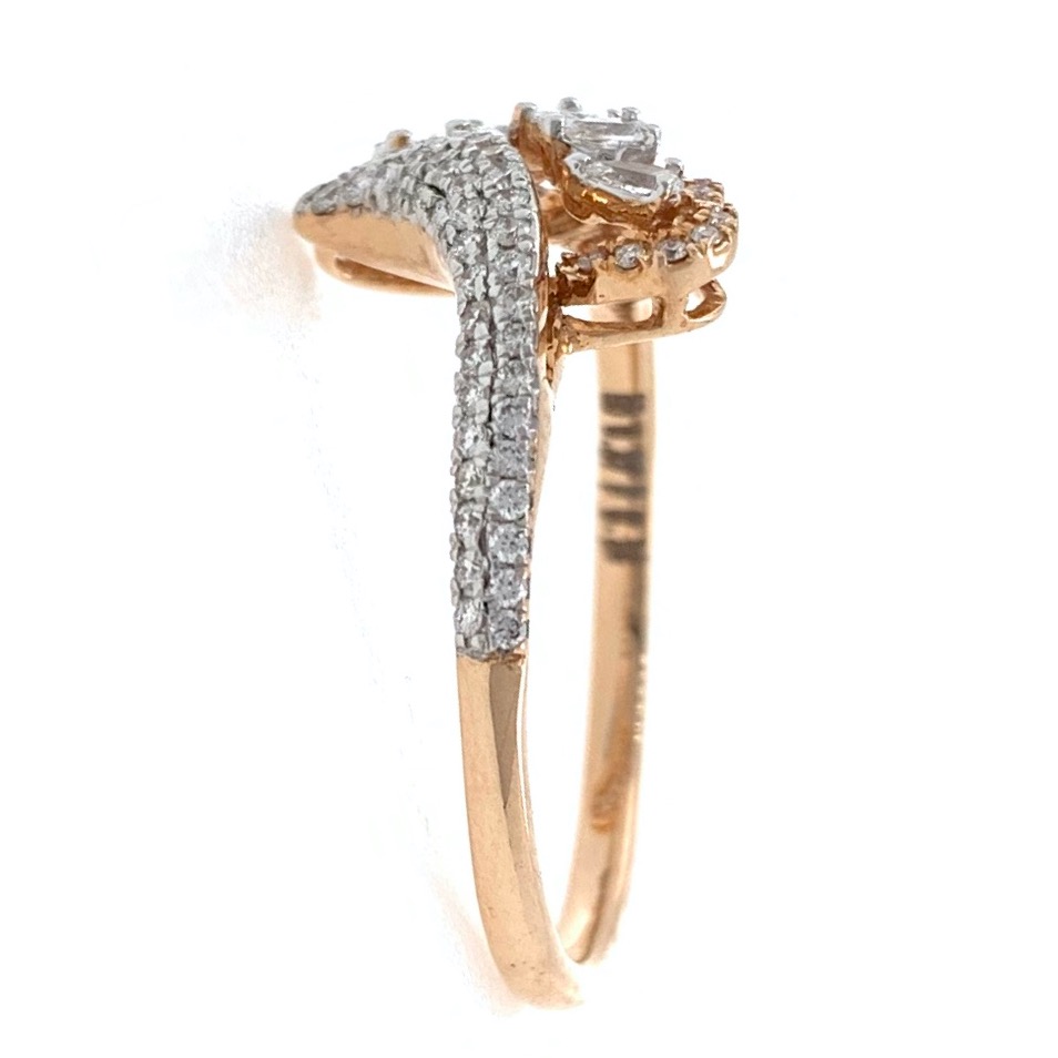 18kt / 750 rose gold fancy micro set diamond ladies ring 9lr17 - Image 4