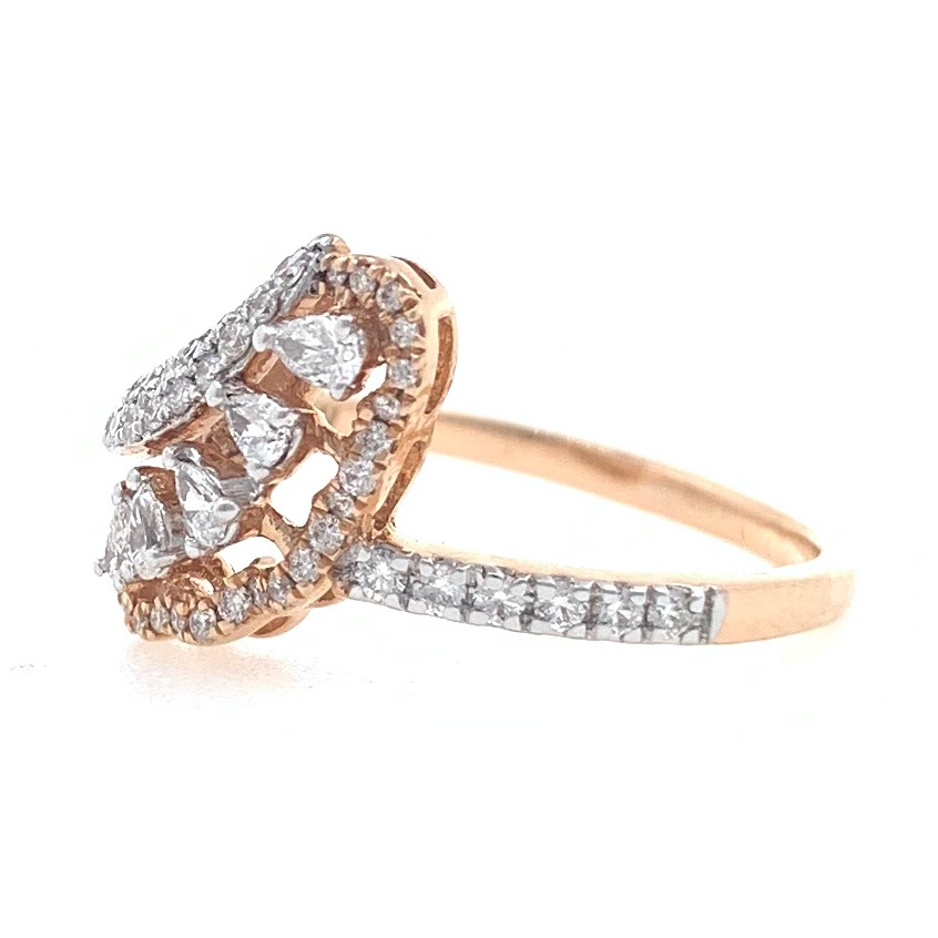 18kt / 750 rose gold fancy micro set diamond ladies ring 9lr17 - Image 3