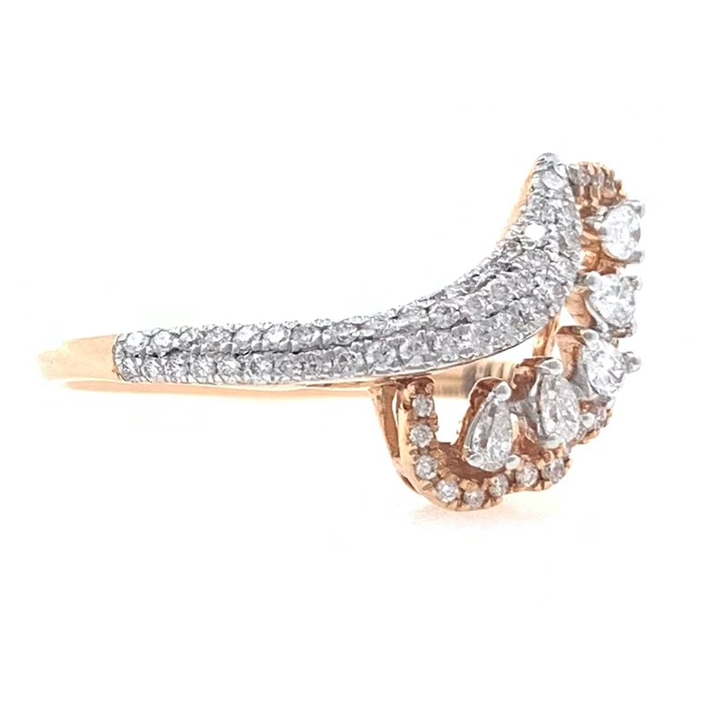 18kt / 750 rose gold fancy micro set diamond ladies ring 9lr17 - Image 2