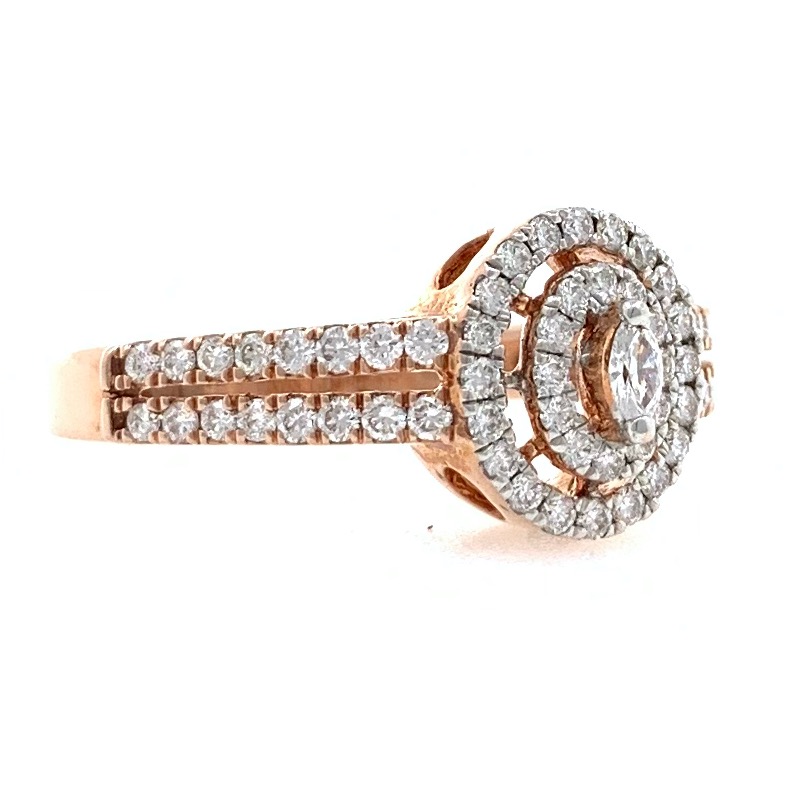 18kt / 750 rose gold contemporary diamond ladies ring 9lr10 - Image 2