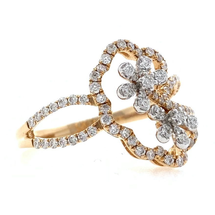 18kt / 750 rose gold fancy diamond ladies ring 9lr4 - Image 2
