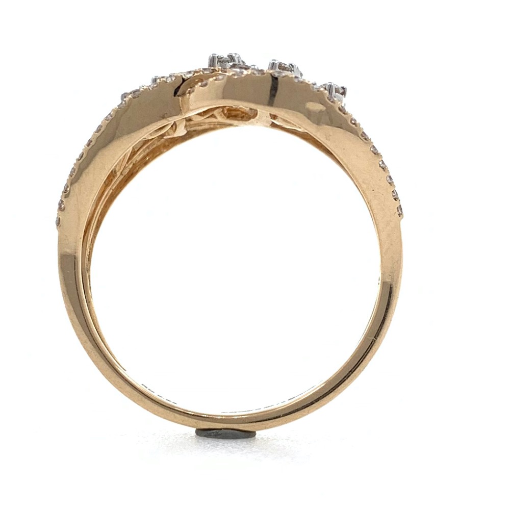 18kt / 750 rose gold floral designed micro set diamond ladies ring 9lr1 - Image 5