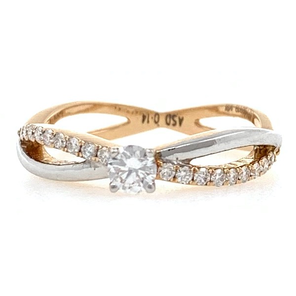 18kt / 750 rose gold solitaire diamond engagement ring 8lr302