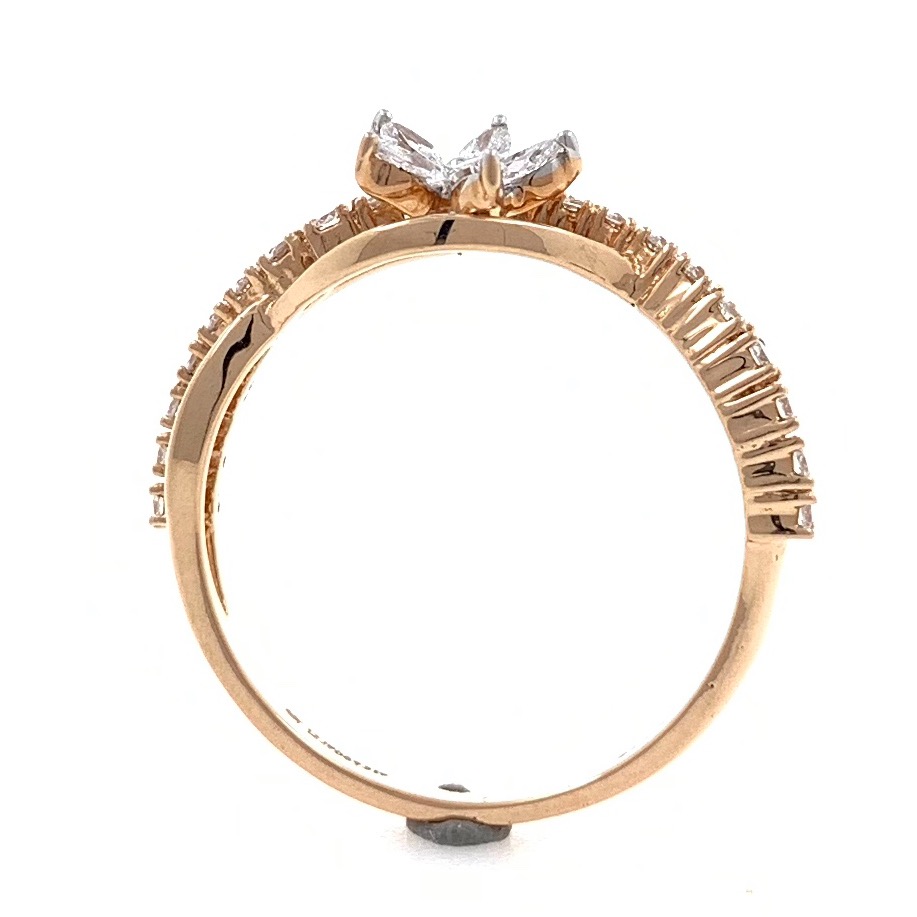 18kt / 750 rose gold flower diamond ring for ladies 8lr313 - Image 5