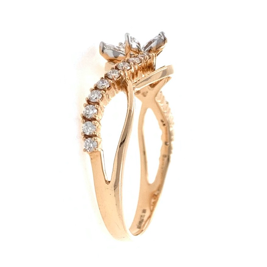 18kt / 750 rose gold flower diamond ring for ladies 8lr313 - Image 4