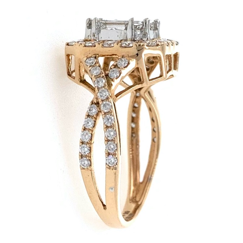 18kt / 750 rose gold solitaire look wedding diamond ring 8lr294 - Image 4