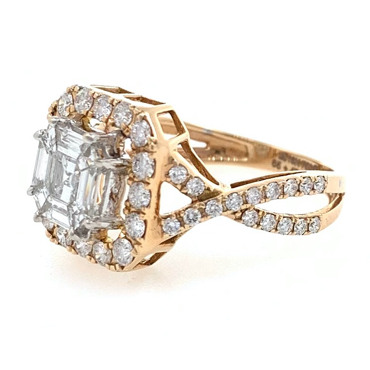 18kt / 750 rose gold solitaire look wedding diamond ring 8lr294 - Image 3