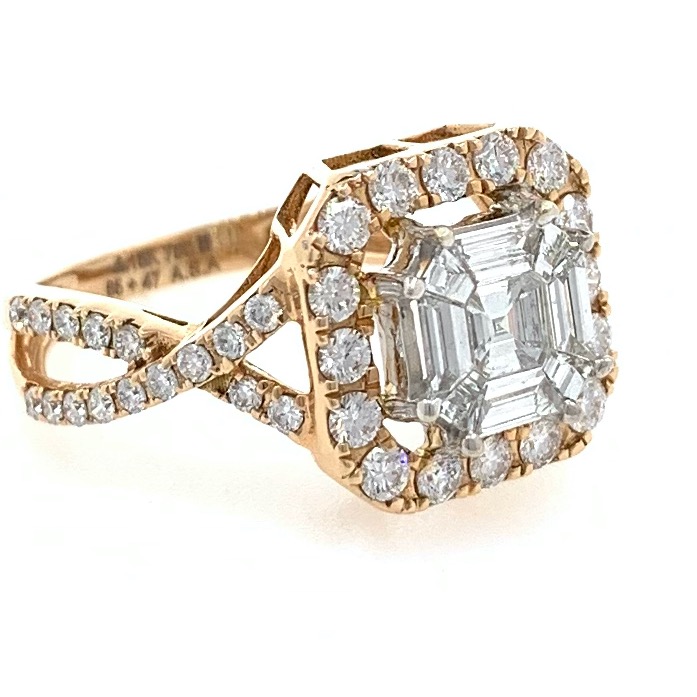 18kt / 750 rose gold solitaire look wedding diamond ring 8lr294 - Image 2