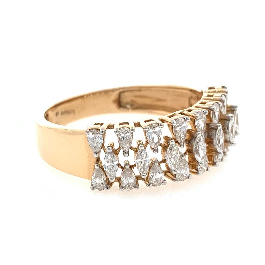 18kt / 750 rose gold fancy band diamond ladies ring 8lr293 - Image 2
