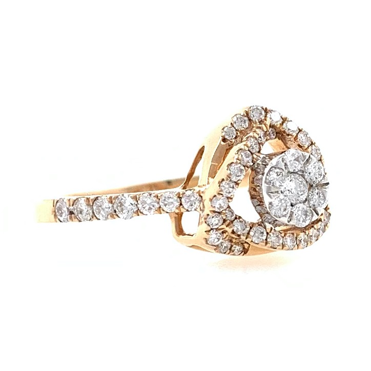 18kt / 750 rose gold solitaire look diamond ring for women 8lr239 - Image 3