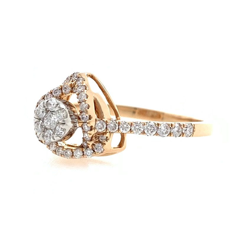 18kt / 750 rose gold solitaire look diamond ring for women 8lr239 - Image 2