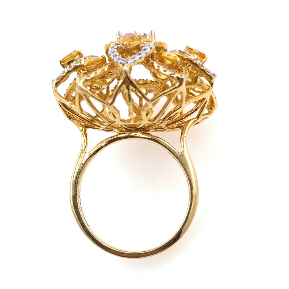 18kt / 750 yellow gold cocktail diamond ring for ladies 8lr228 - Image 5