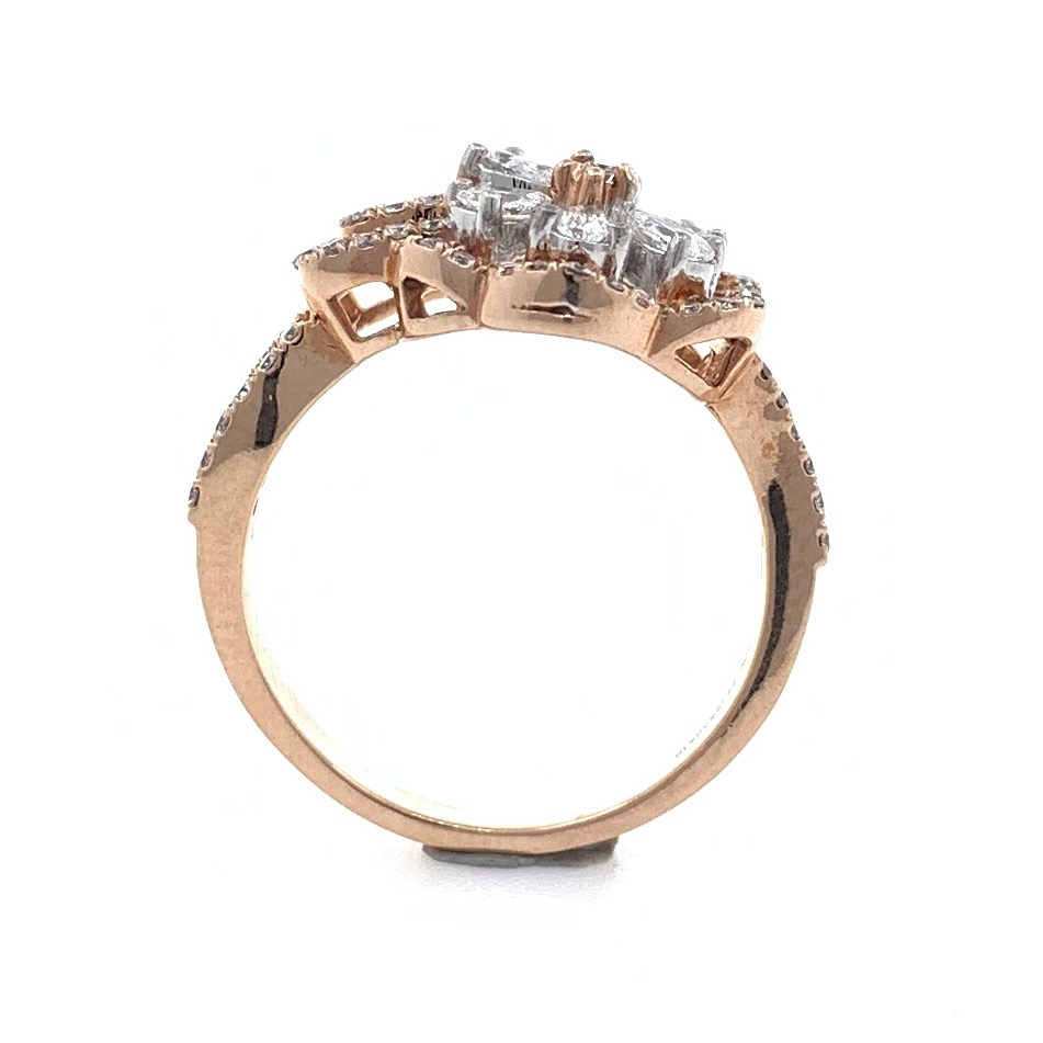 18kt / 750 rose gold everyday wear micro set diamond ladies ring 8lr213 - Image 5