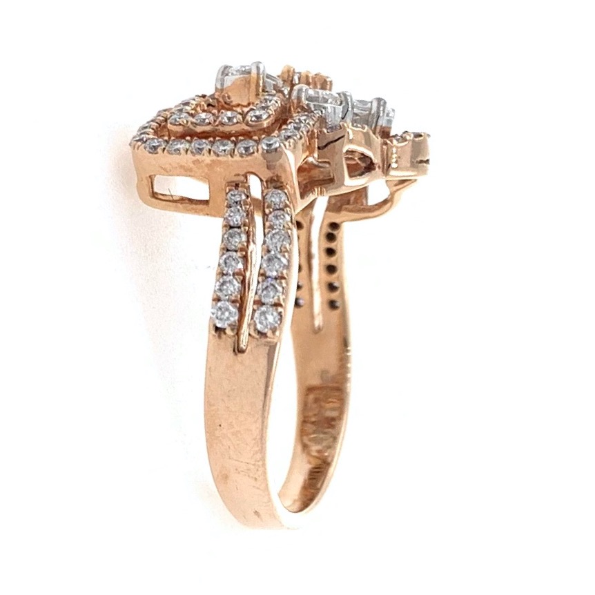 18kt / 750 rose gold everyday wear micro set diamond ladies ring 8lr213 - Image 4