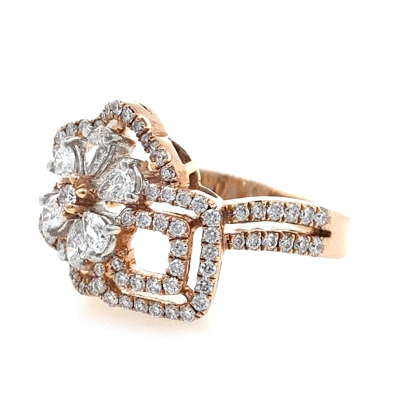18kt / 750 rose gold everyday wear micro set diamond ladies ring 8lr213 - Image 3