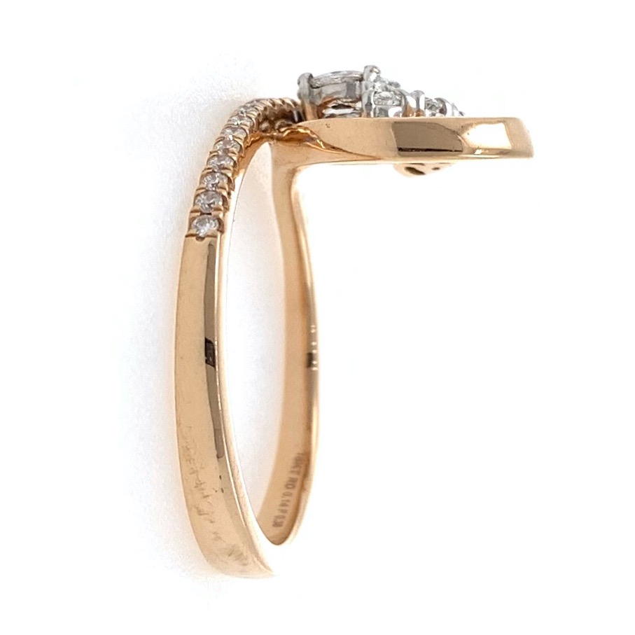 18kt / rose gold floral micro set diamond ring 8lr203 - Image 4