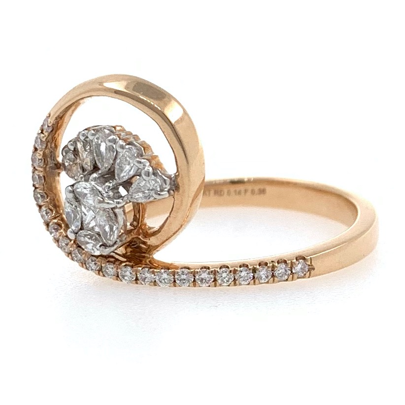 18kt / rose gold floral micro set diamond ring 8lr203 - Image 3