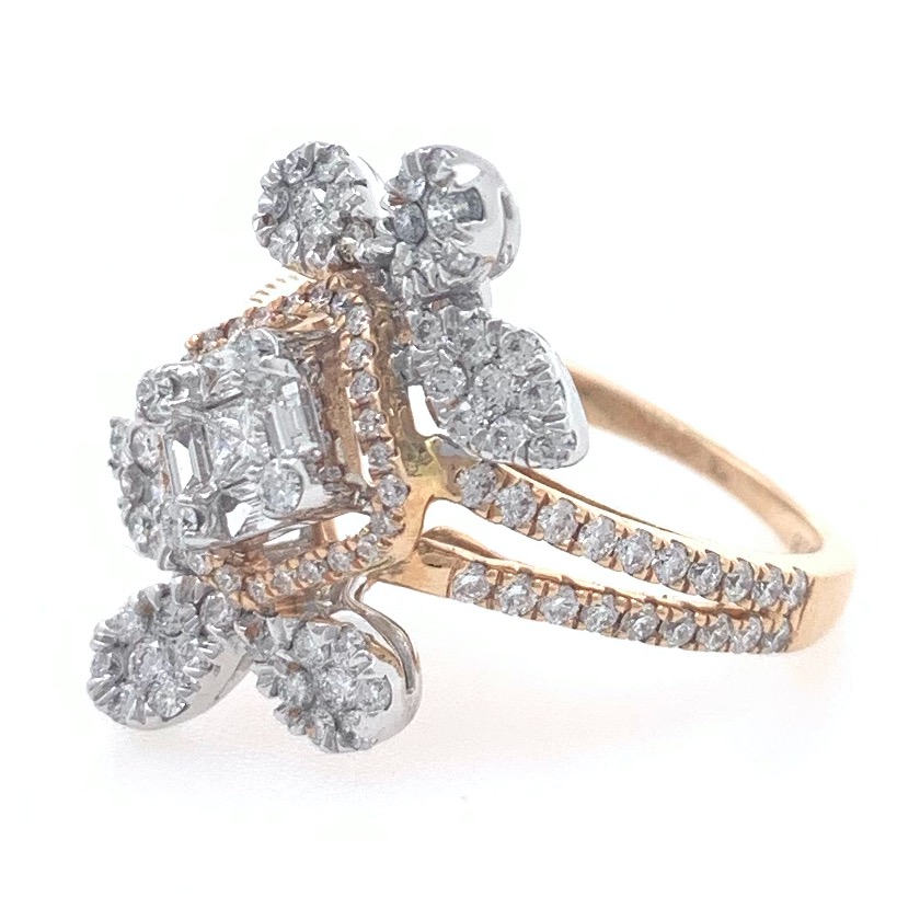 18kt / 750 rose gold evening wear designer diamond ring 8lr163 - Image 3