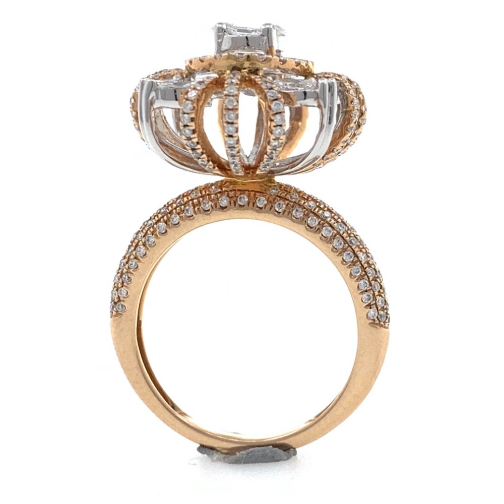 18kt / 750 rose gold anniversary cocktail diamond studded ladies ring 8lr158 - Image 5