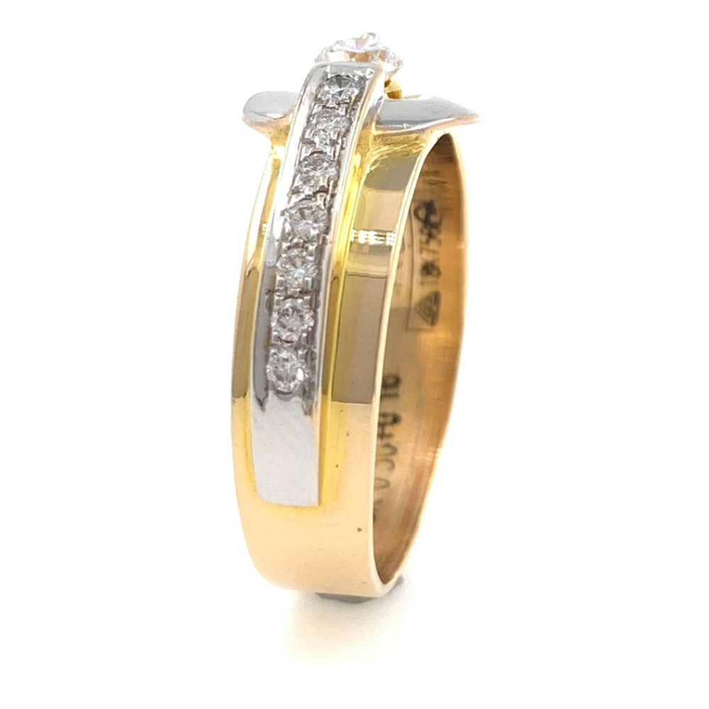 18kt / 750 rose gold fancy engagement gents ring 9gr66 - Image 4