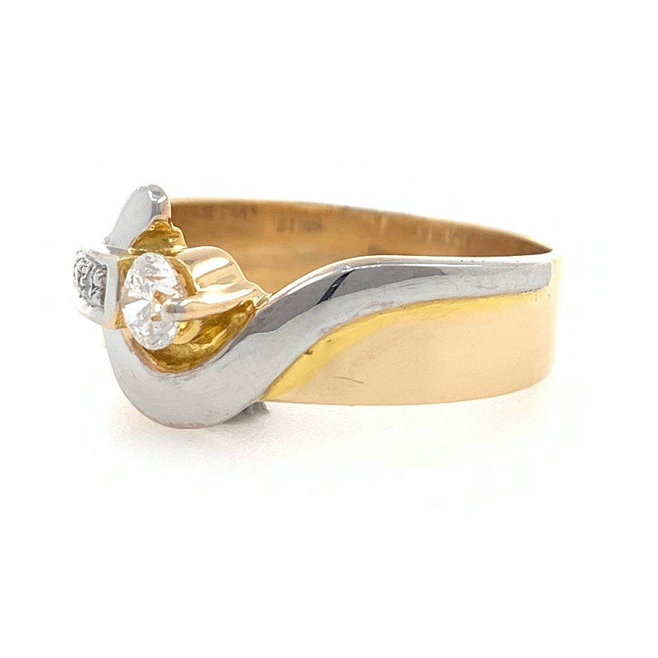18kt / 750 rose gold fancy engagement gents ring 9gr66 - Image 3
