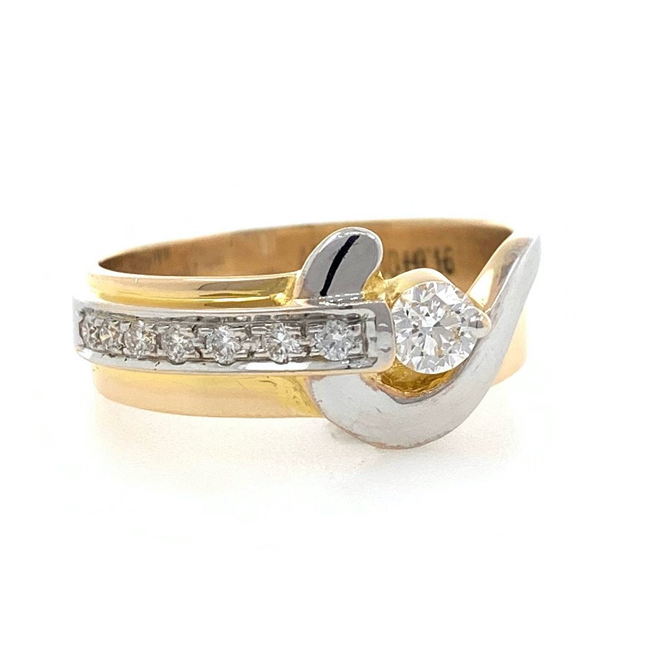 18kt / 750 rose gold fancy engagement gents ring 9gr66 - Image 2