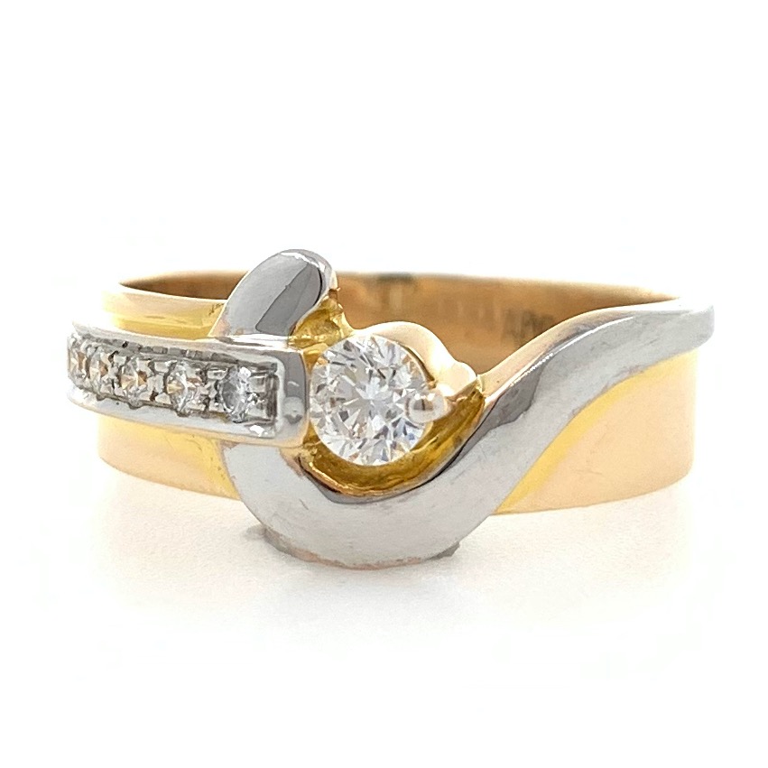 18kt / 750 rose gold fancy engagement gents ring 9gr66