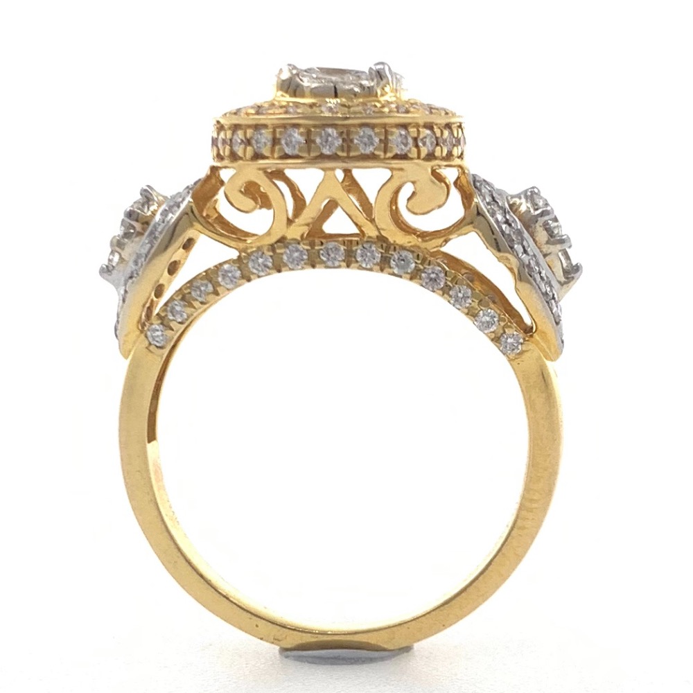 18kt / 750 yellow gold solitaire pressure setting diamond ring for ladies 6lr143 - Image 5