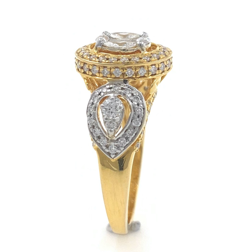 18kt / 750 yellow gold solitaire pressure setting diamond ring for ladies 6lr143 - Image 4