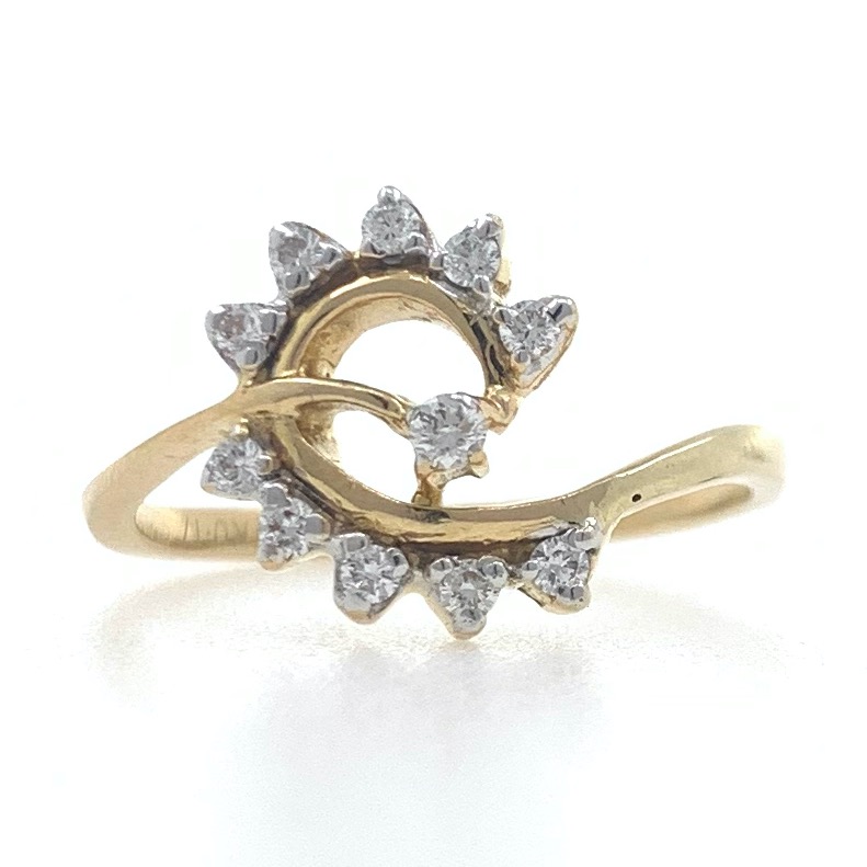 18kt / 750 yellow gold classic everyday wear diamond ladies ring 6lr61