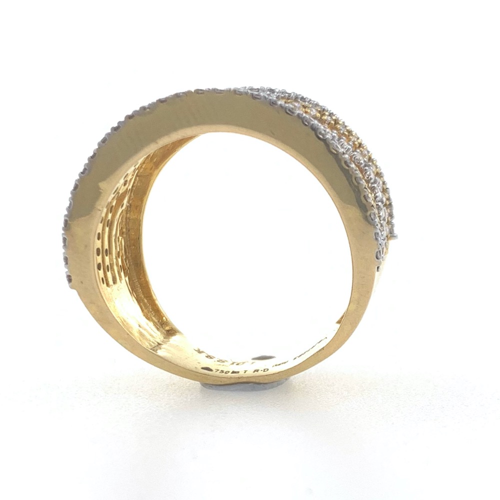 18kt / 750 yellow classic wave design diamond ladies ring 5lr682 - Image 5