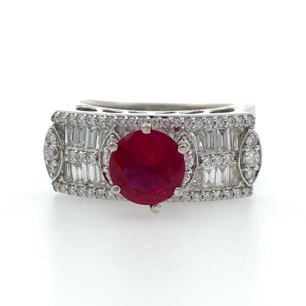 18kt / 750 white gold fancy micro setting diamond ladies ring lr63
