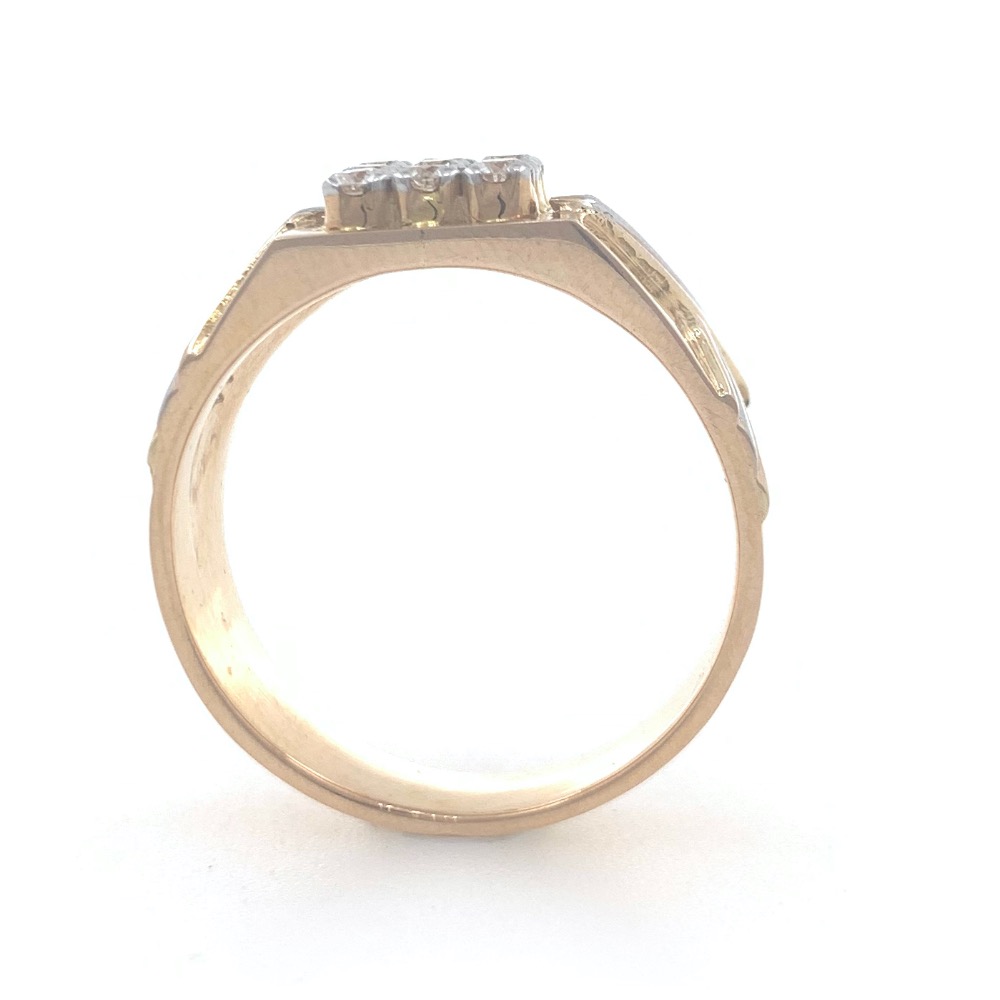 18kt / 750 rose gold fancy handmade diamond gents ring 9gr27 - Image 5