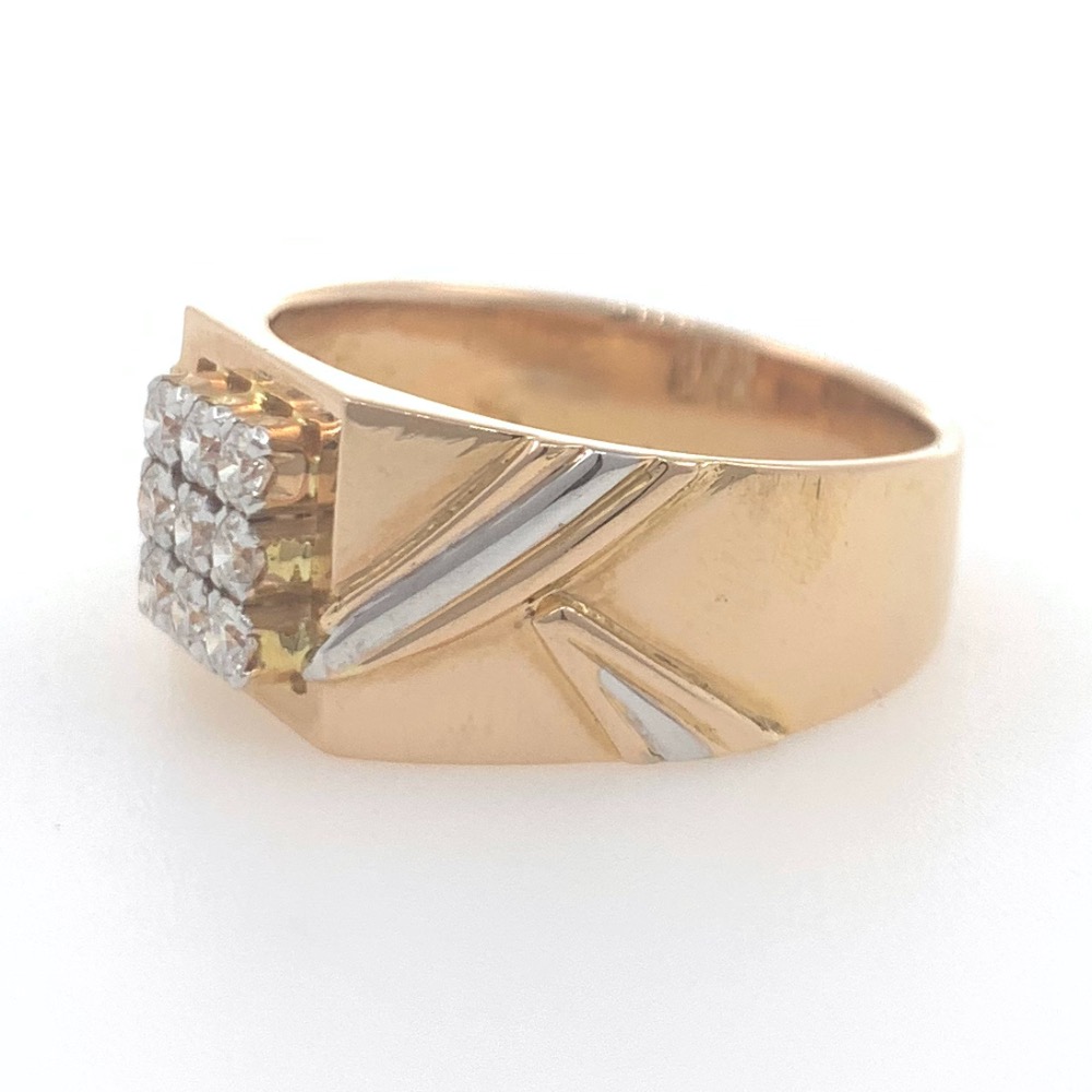 18kt / 750 rose gold fancy handmade diamond gents ring 9gr27 - Image 3
