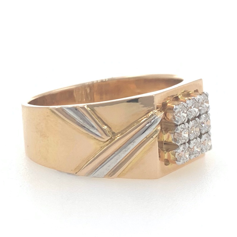 18kt / 750 rose gold fancy handmade diamond gents ring 9gr27 - Image 2