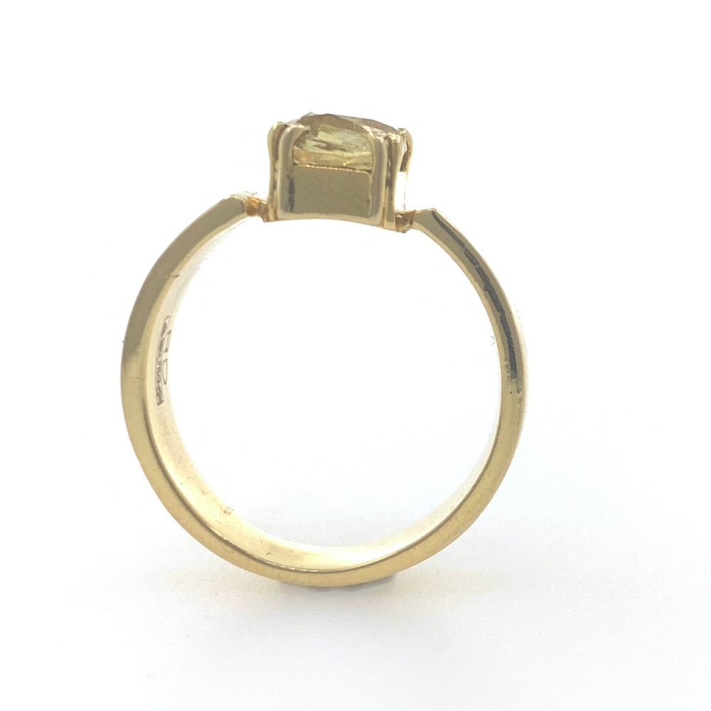 18kt / 750 yellow gold yellow sapphire plain ring 9gr25 - Image 5
