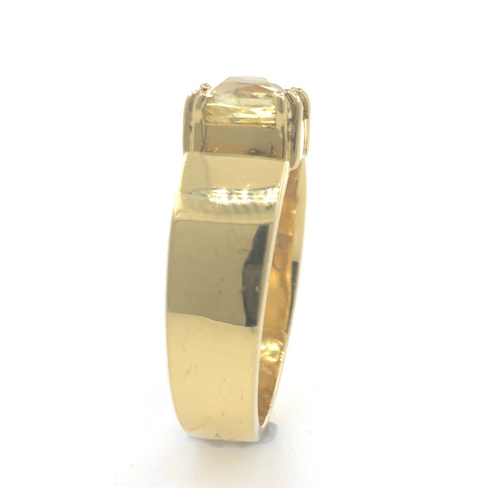 18kt / 750 yellow gold yellow sapphire plain ring 9gr25 - Image 4