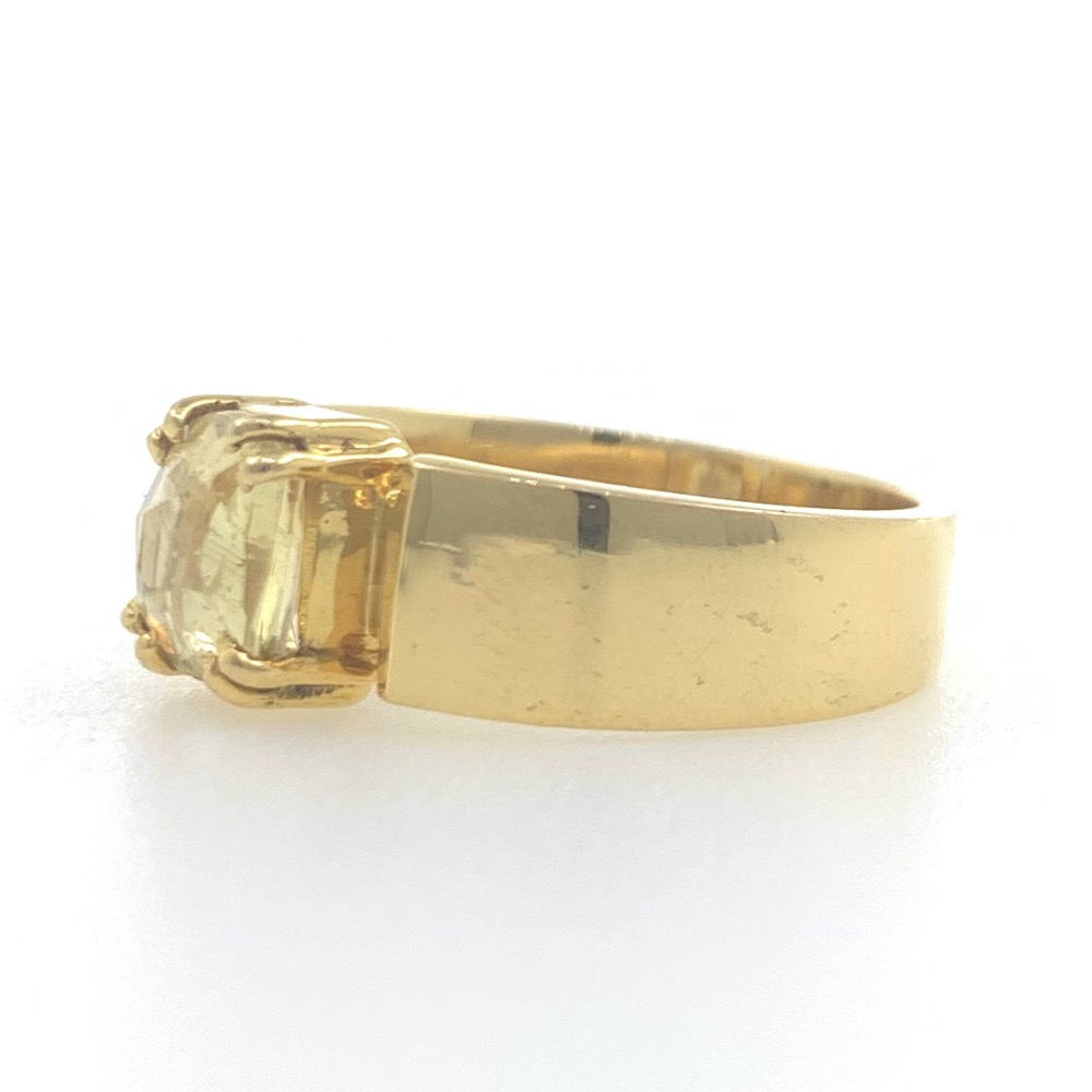 18kt / 750 yellow gold yellow sapphire plain ring 9gr25 - Image 3