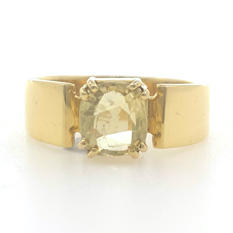 18kt / 750 yellow gold yellow sapphire plain ring 9gr25