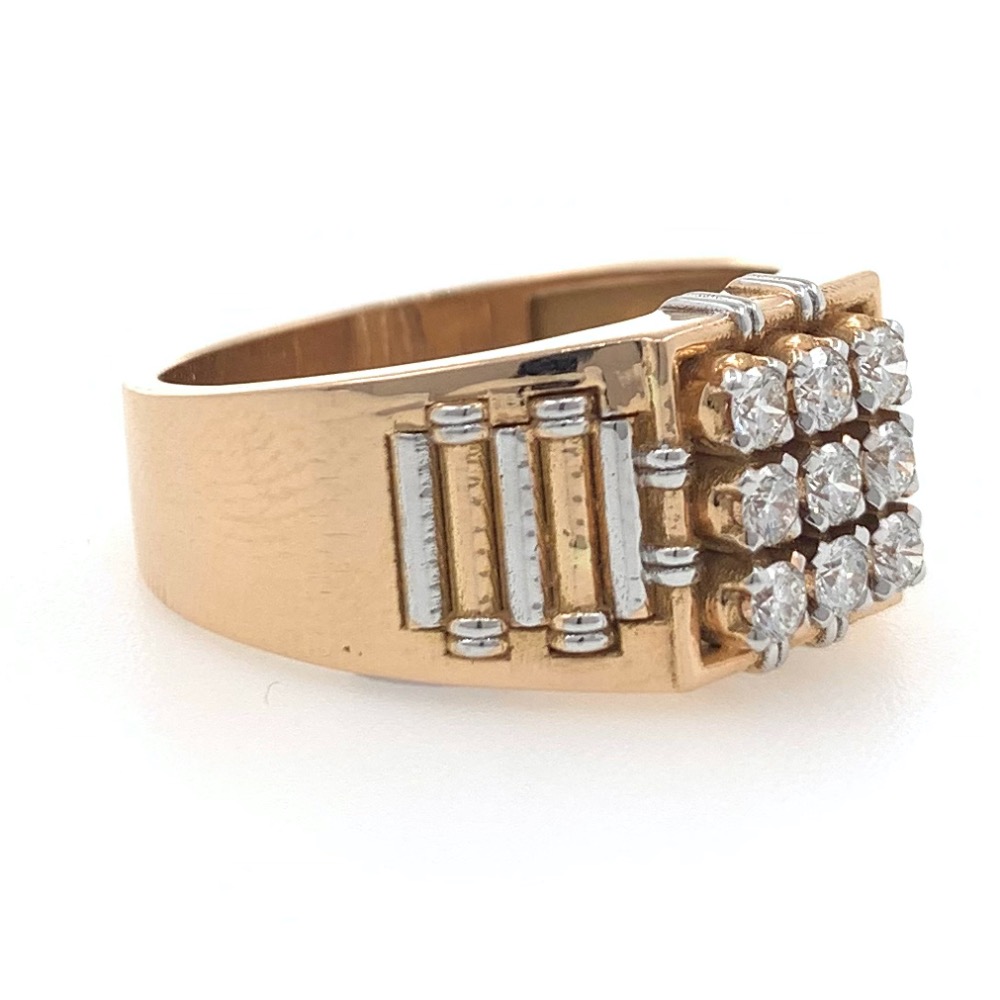 18kt / 750 rose gold masculine diamond gents ring 9gr12 - Image 2