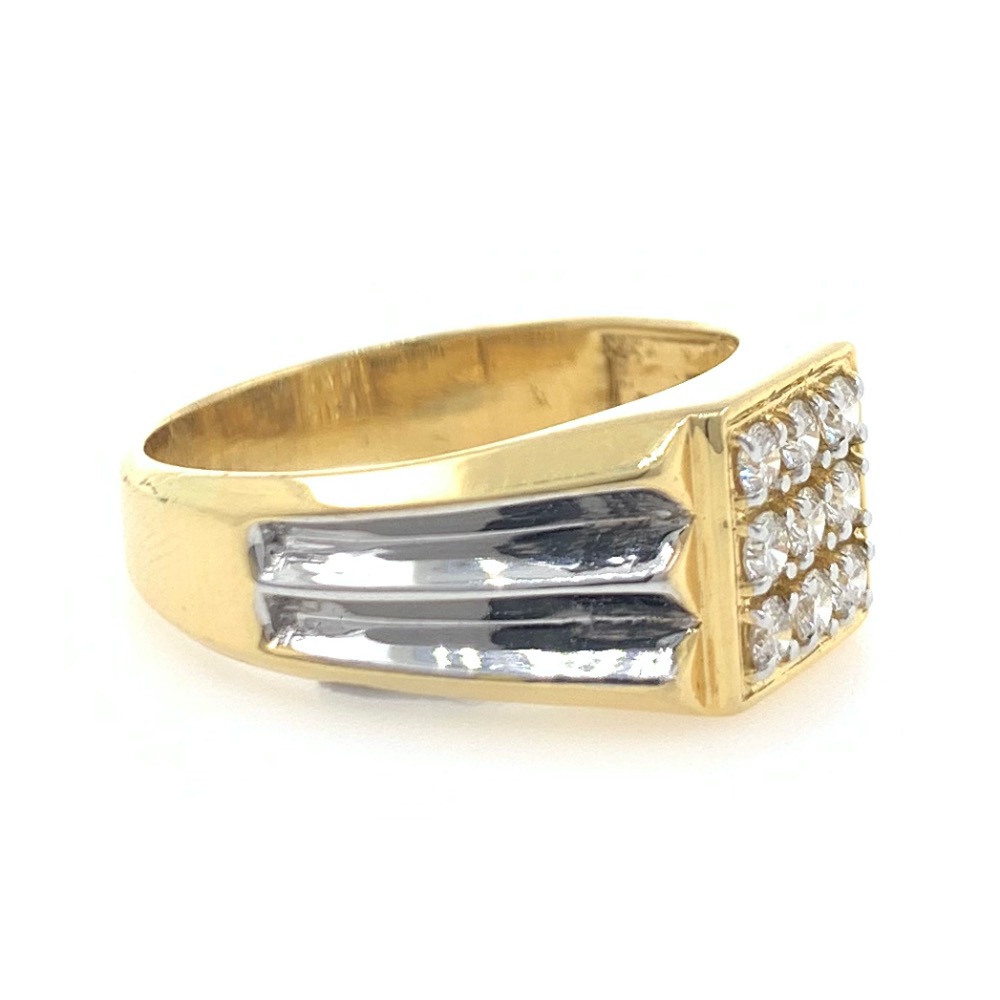 18kt / 750 yellow gold sword fancy handmade diamond gents ring 9gr11 - Image 2