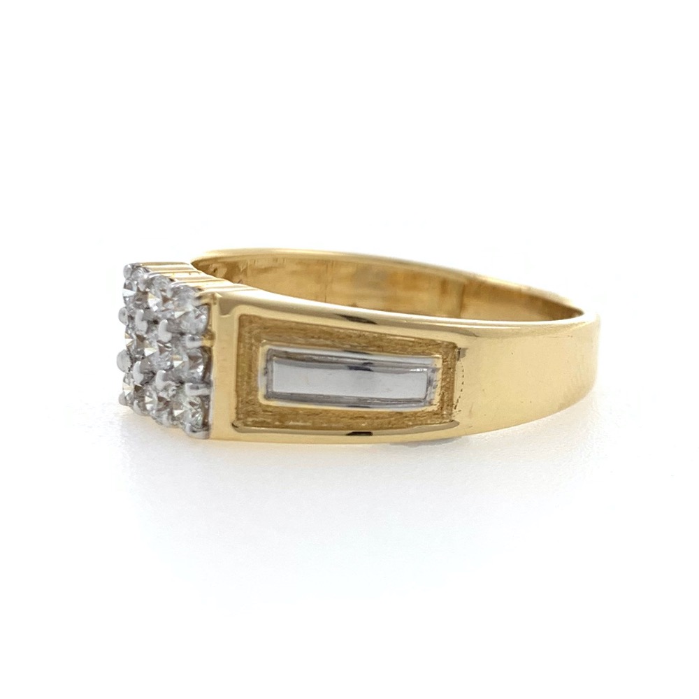 18kt / 750 yellow gold everyday wear handmade diamond gents ring 9gr7 - Image 3