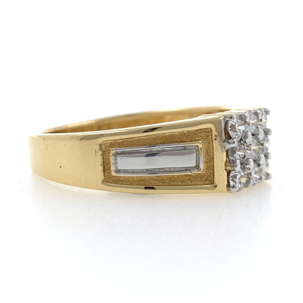 18kt / 750 yellow gold everyday wear handmade diamond gents ring 9gr7 - Image 2