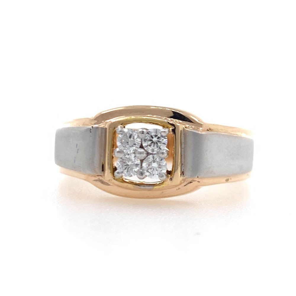 18kt rose gold 4 diamond classy band gents ring 8gr57