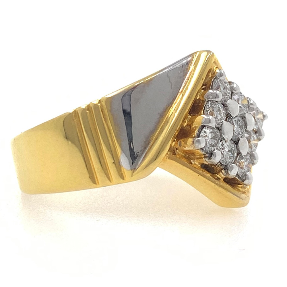 18kt yellow gold contempory handmade kite shaped diamond gents ring 7gr30 - Image 2