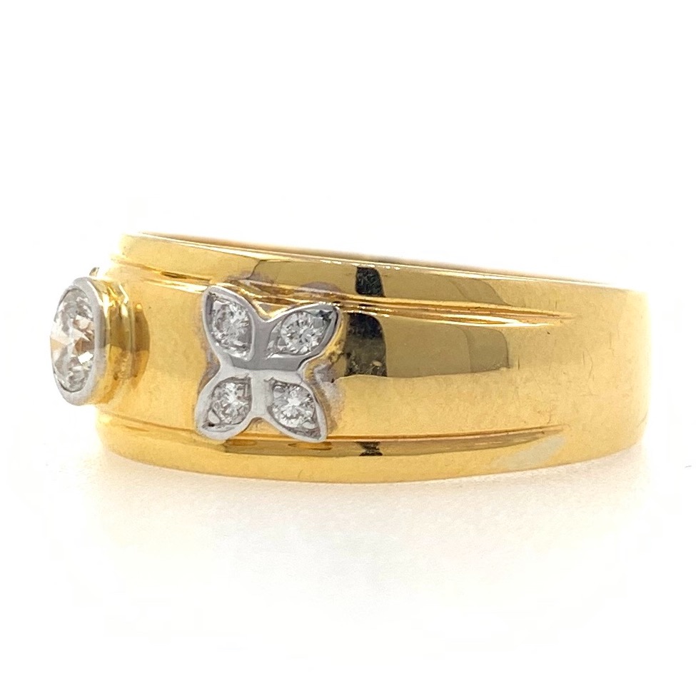 18kt gold fancy engagement solitaire band diamond gents ring 6gr7 - Image 3