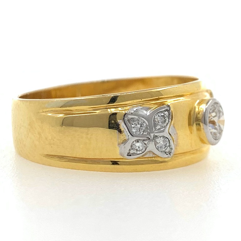 18kt gold fancy engagement solitaire band diamond gents ring 6gr7 - Image 2